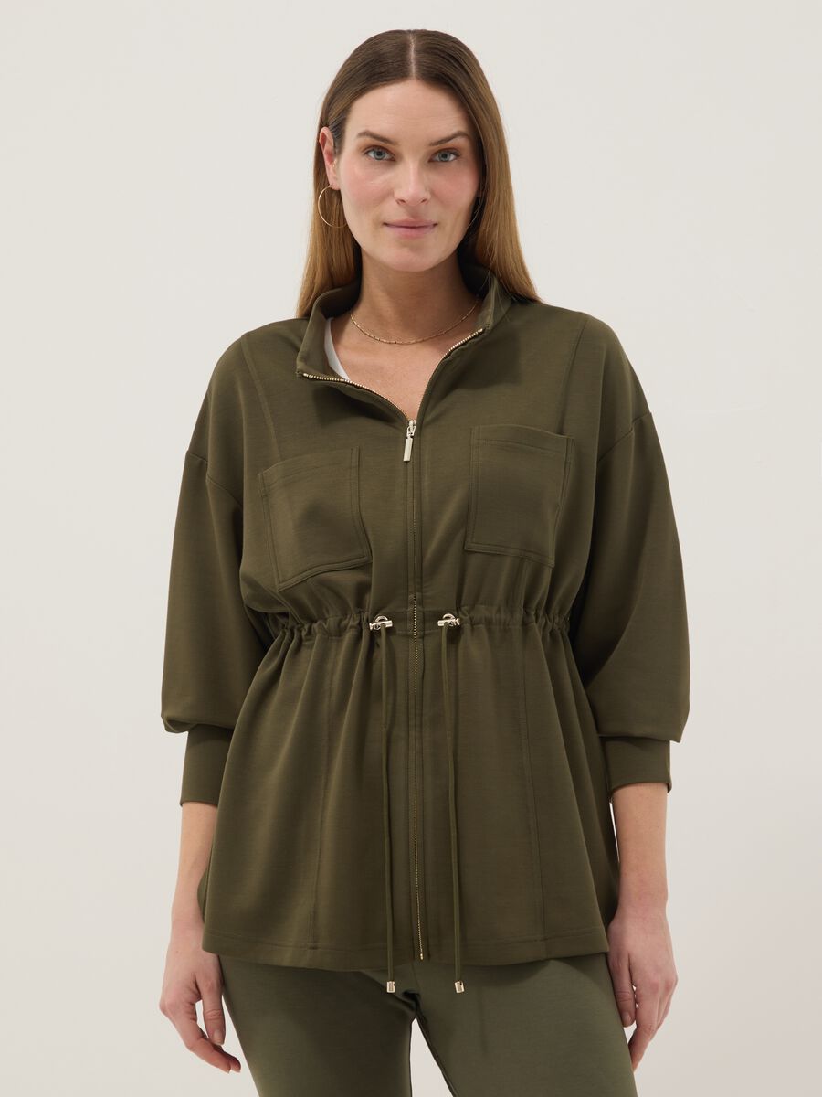 Green relaxed fit maternity sweatshirt in stretch modal blend_1
