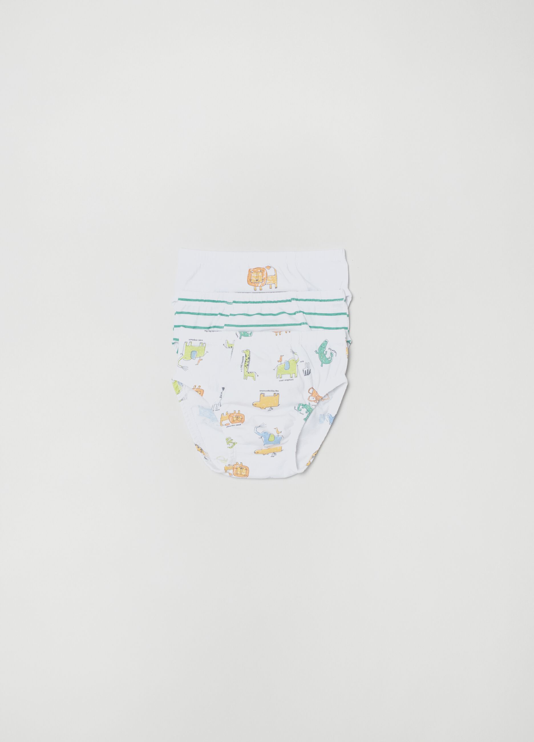 Three-pack cotton briefs with print