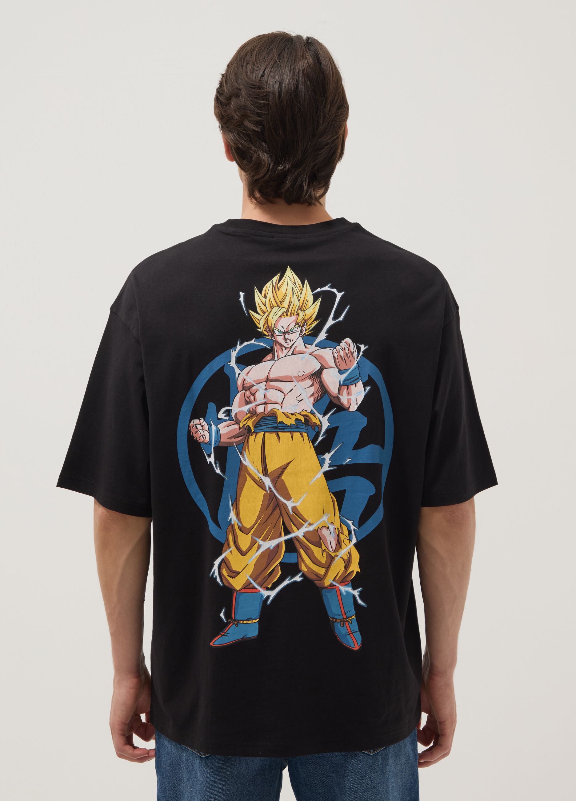Black pure cotton T-shirt with Dragon Ball Z print