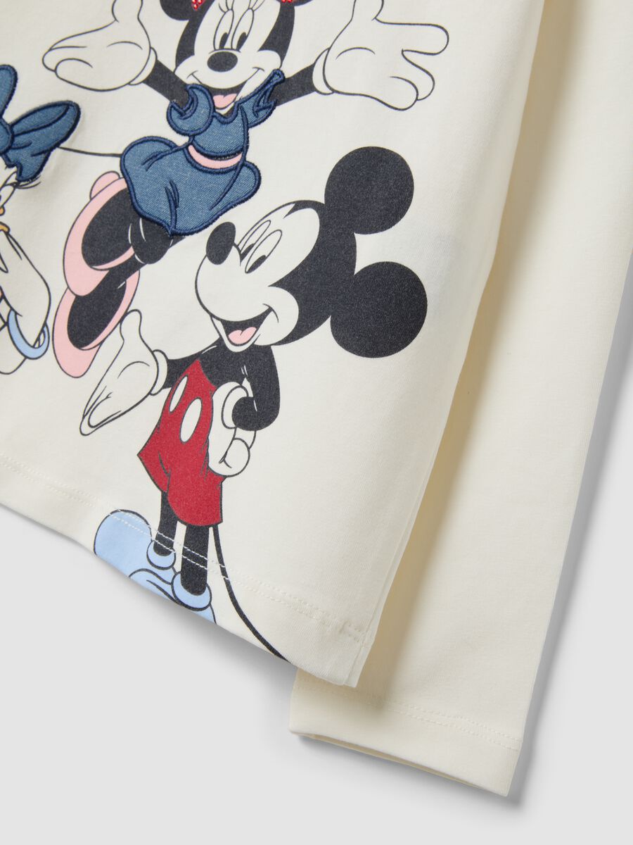 White stretch cotton Minnie print T-shirt for girls_3