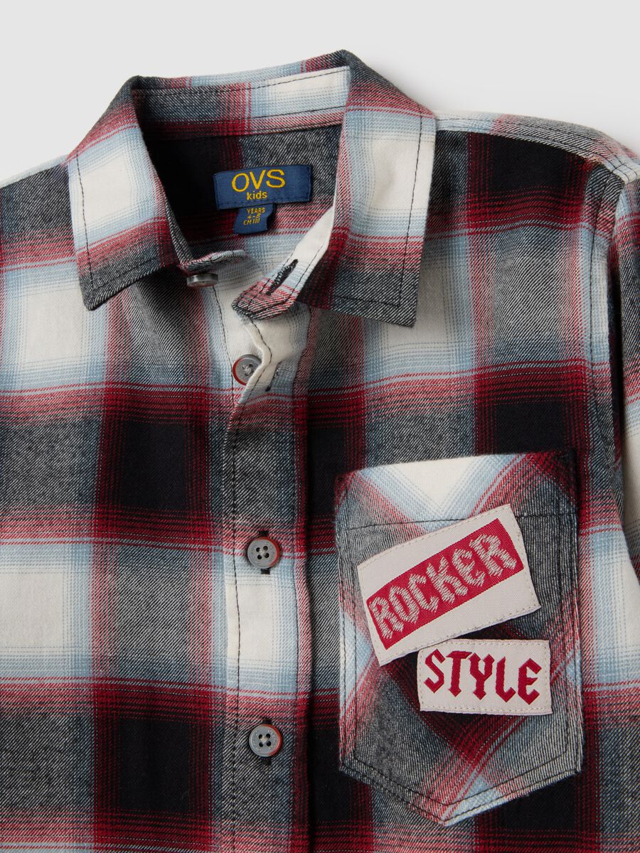 Camicia da bambino in puro cotone a quadri regular fit_3