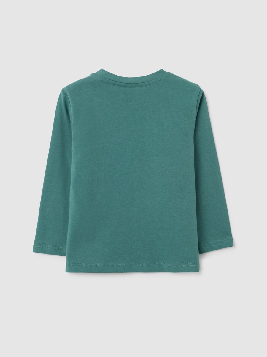 Maglietta a righe per bambino in puro cotone verde regular fit _1