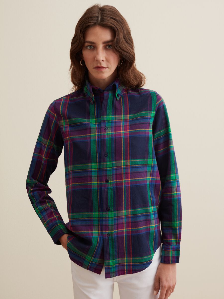 Camicia check con colletto button-down_1