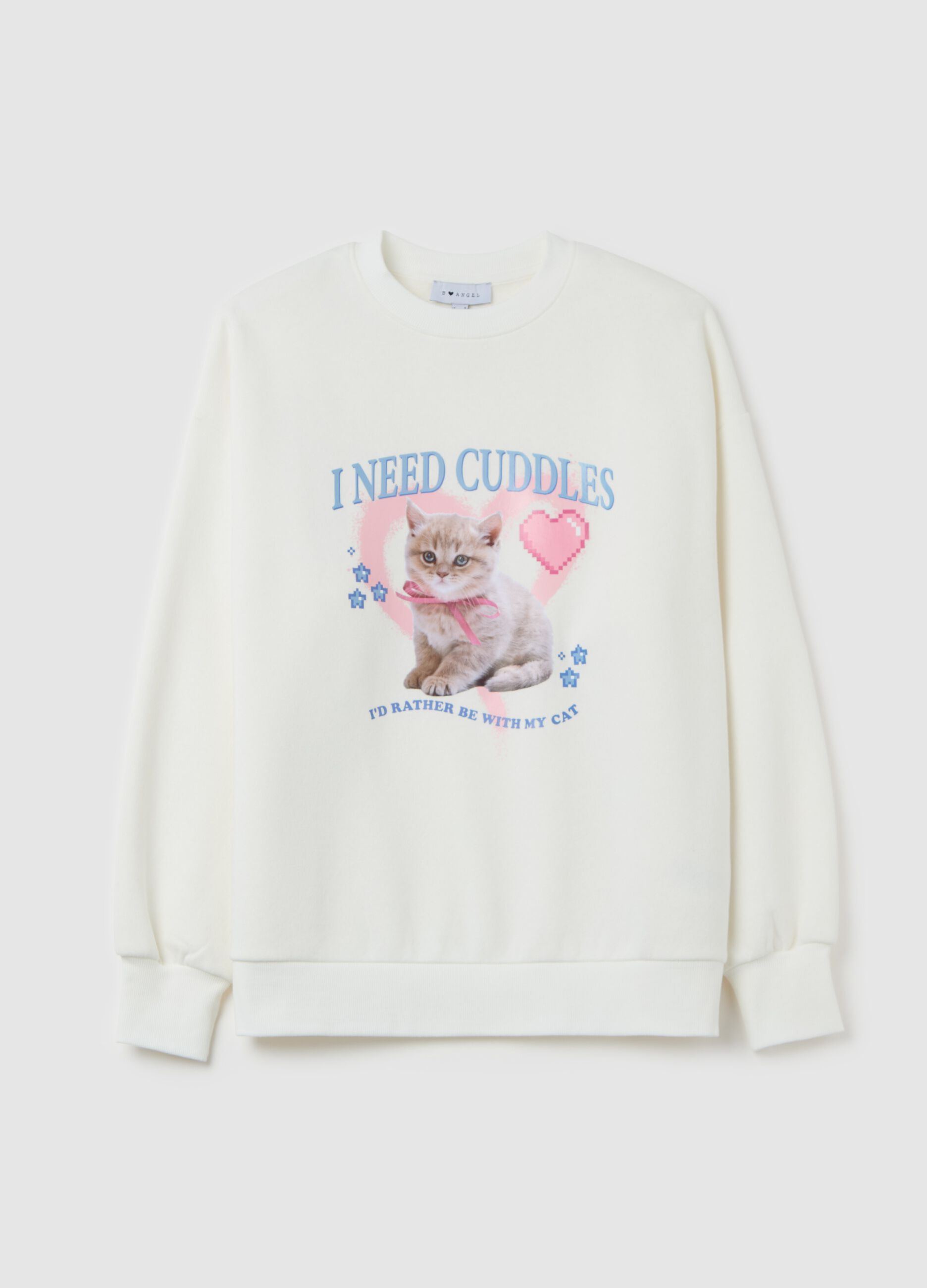 Round neck sweatshirt with print