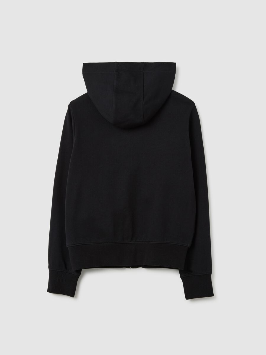 Felpa da ragazze in puro cotone nera regular fit_1