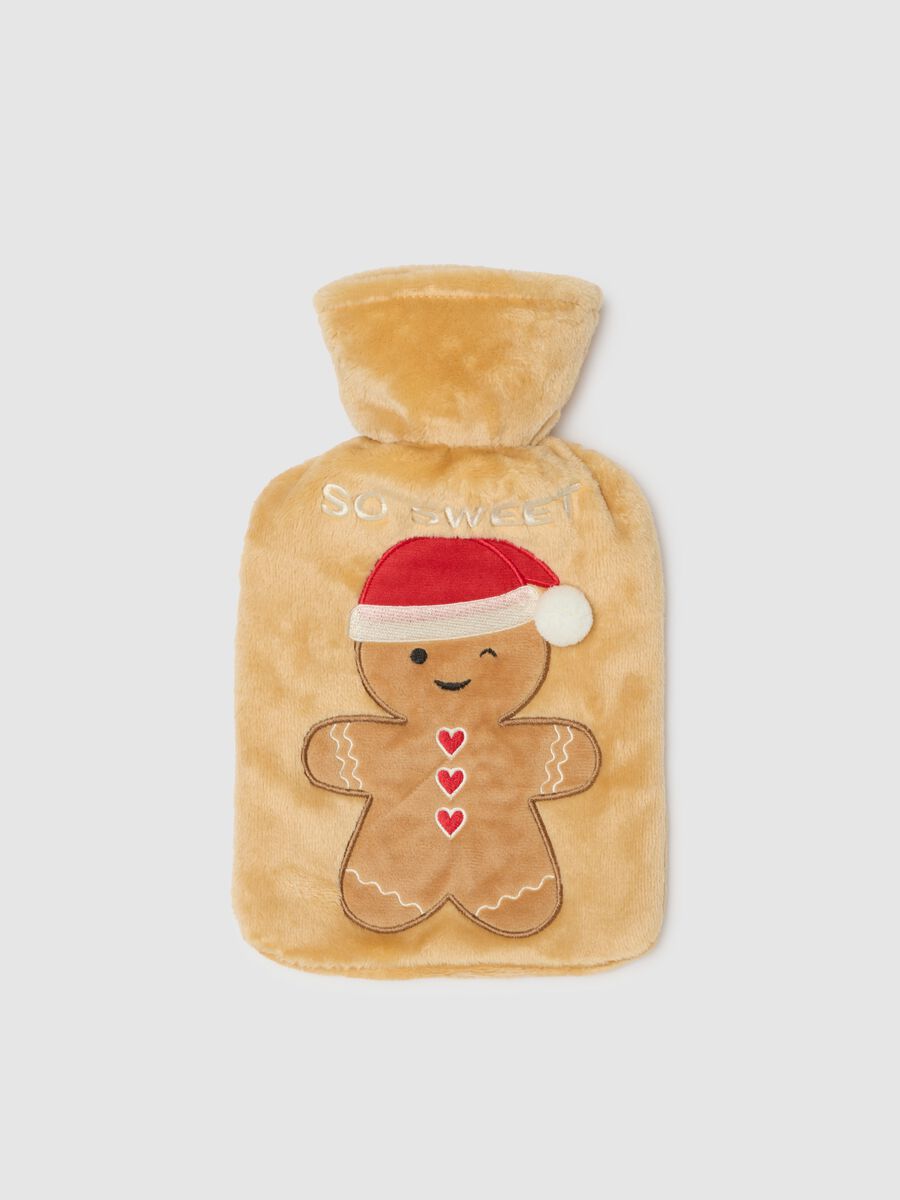 Christmas Brown Hot Water Bottle with Cover_0