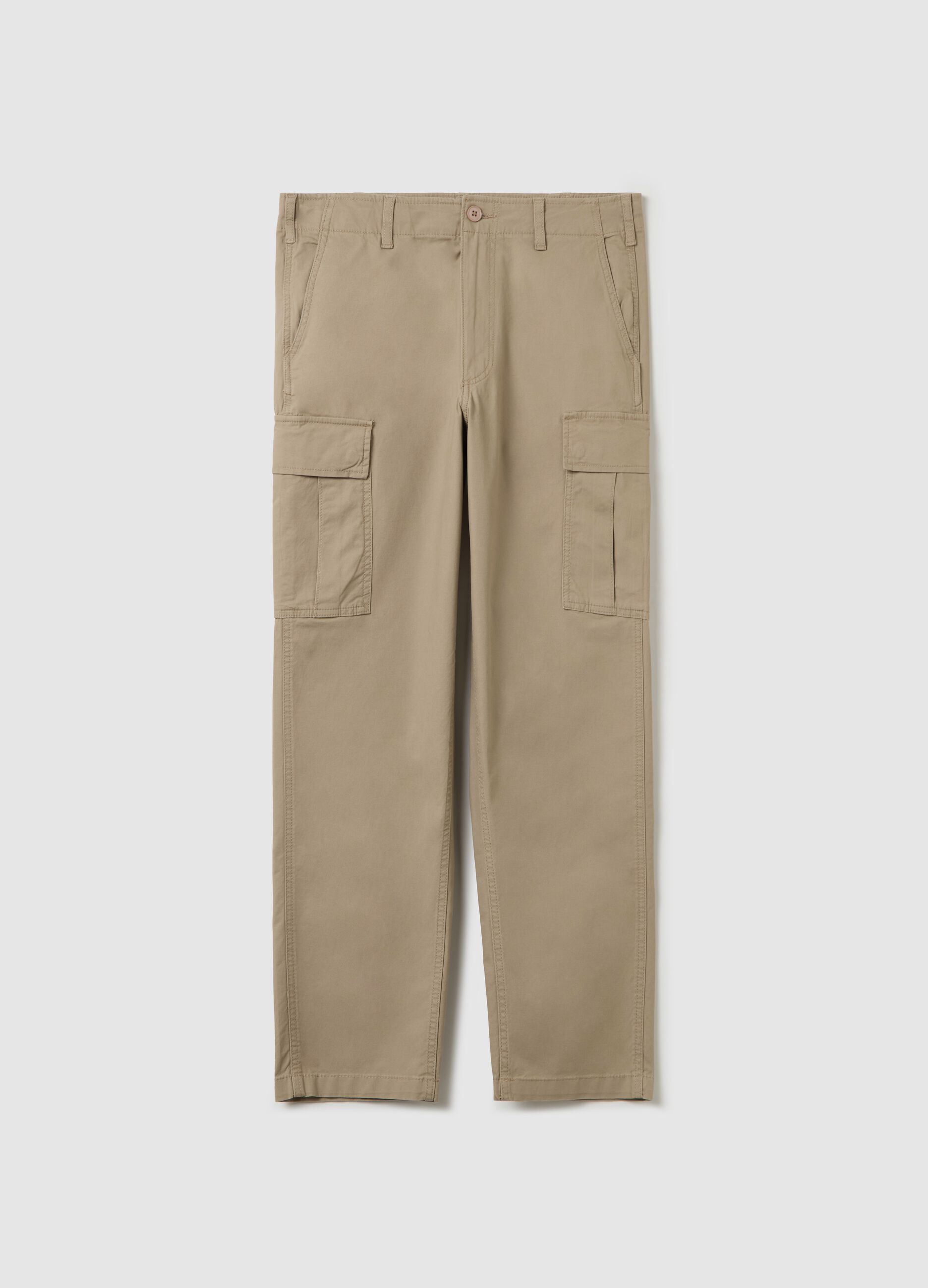 Cargo trousers with internal drawstring