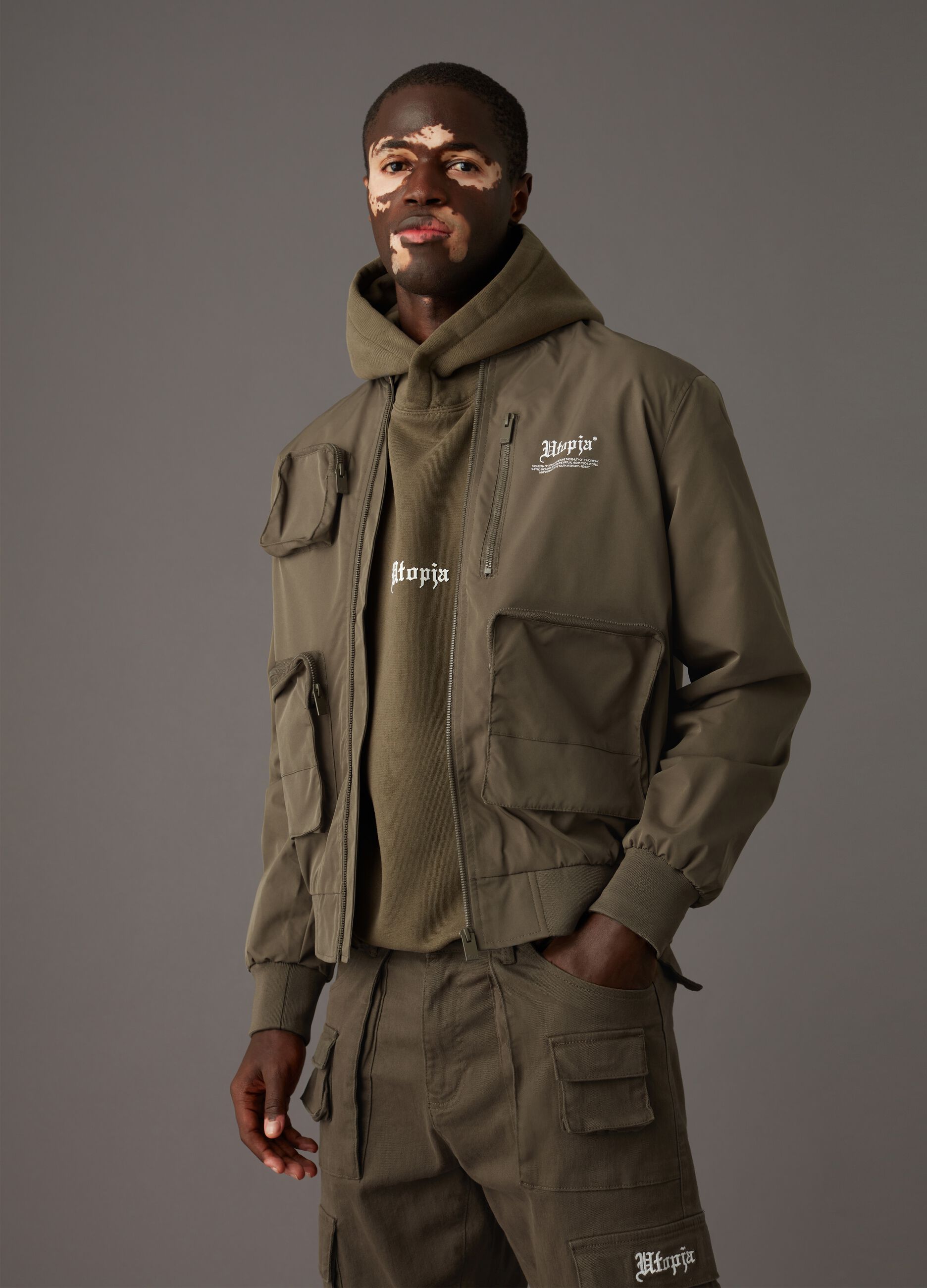 Bomber Cargo Jacket Military Green_0