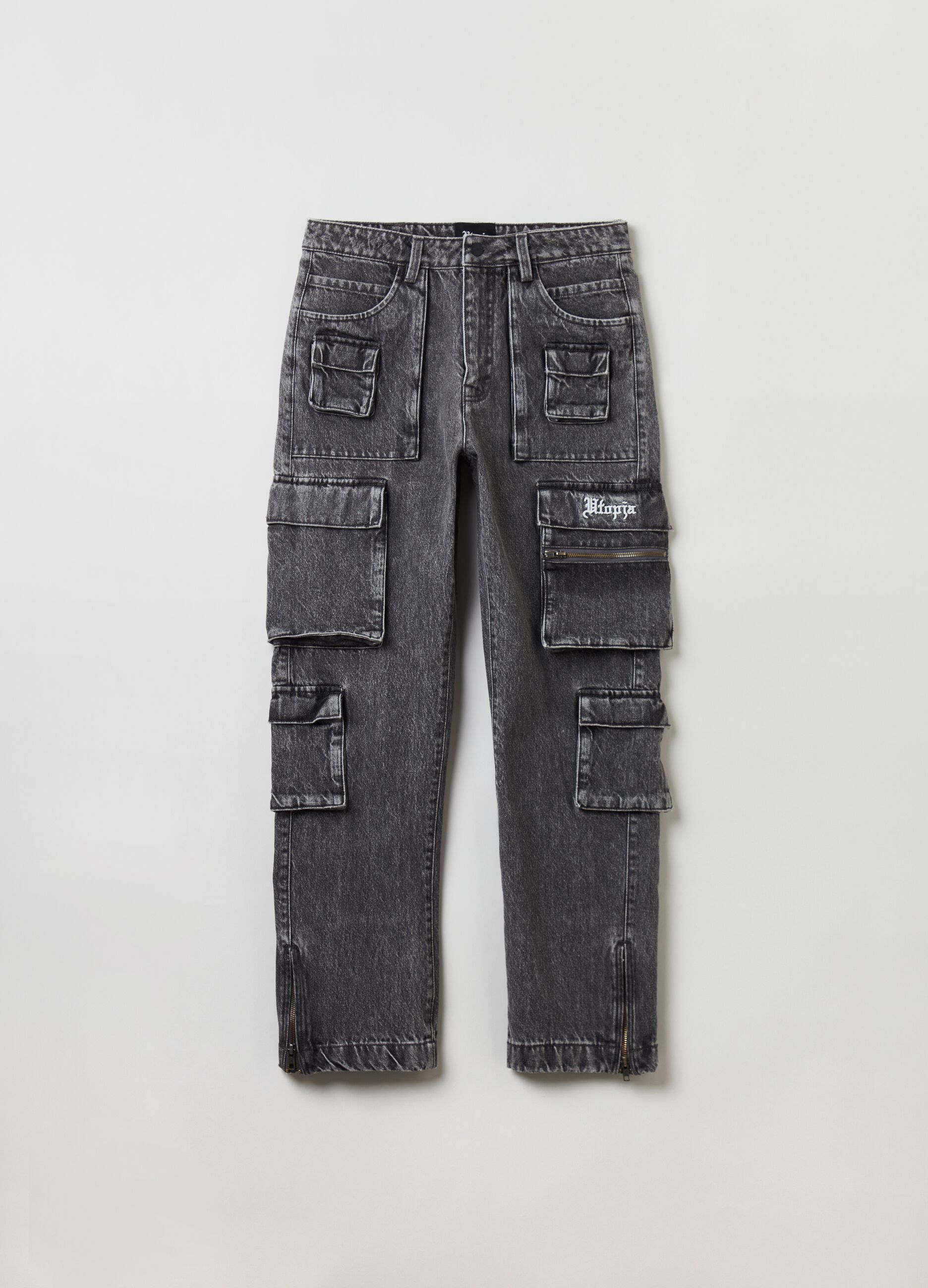 Multi Pocket Cargo Denim Vintage Grey_6