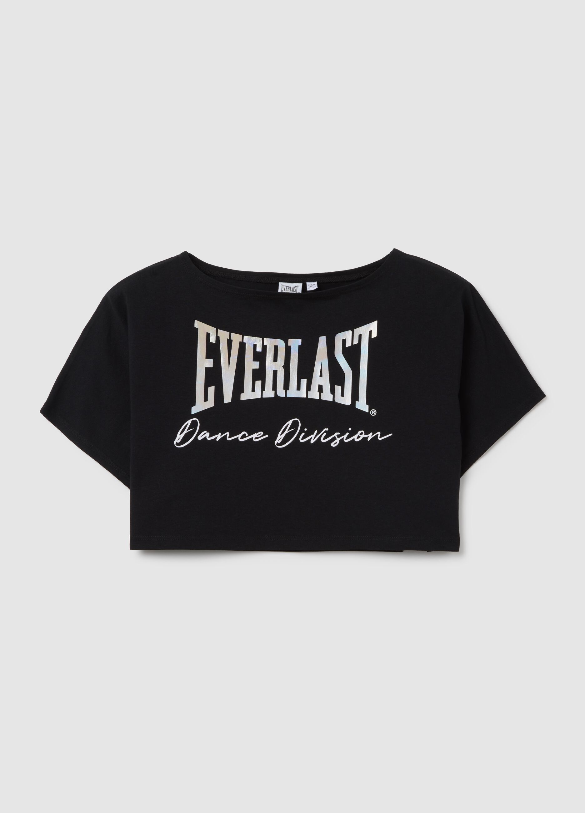Black short sleeve T-shirt with Everlast print