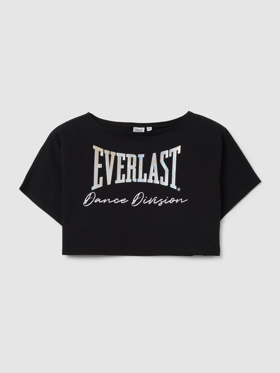 Black short sleeve T-shirt with Everlast print_3