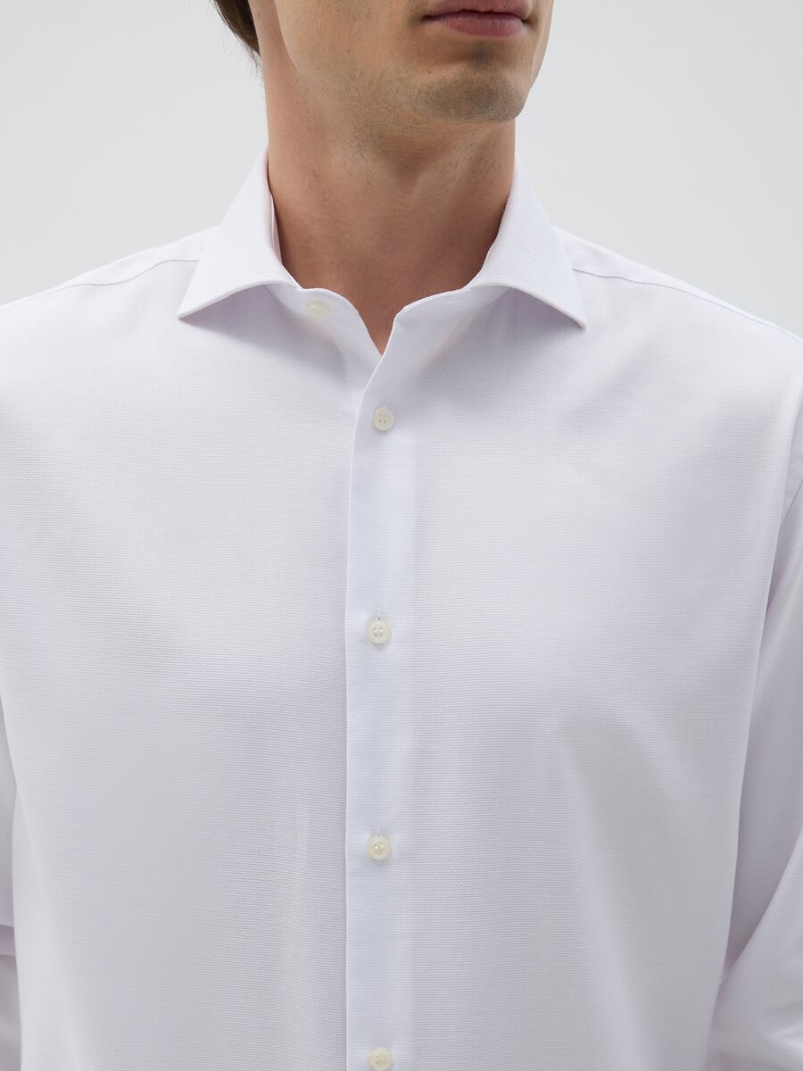 Camicia da uomo in puro cotone bianca easy iron_2