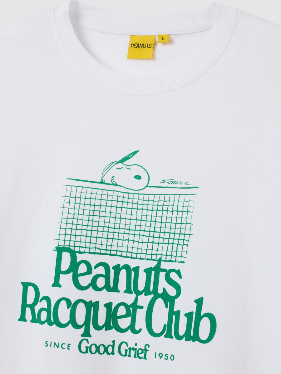 Men's white regular fit pure cotton t-shirt with Peanuts print_5