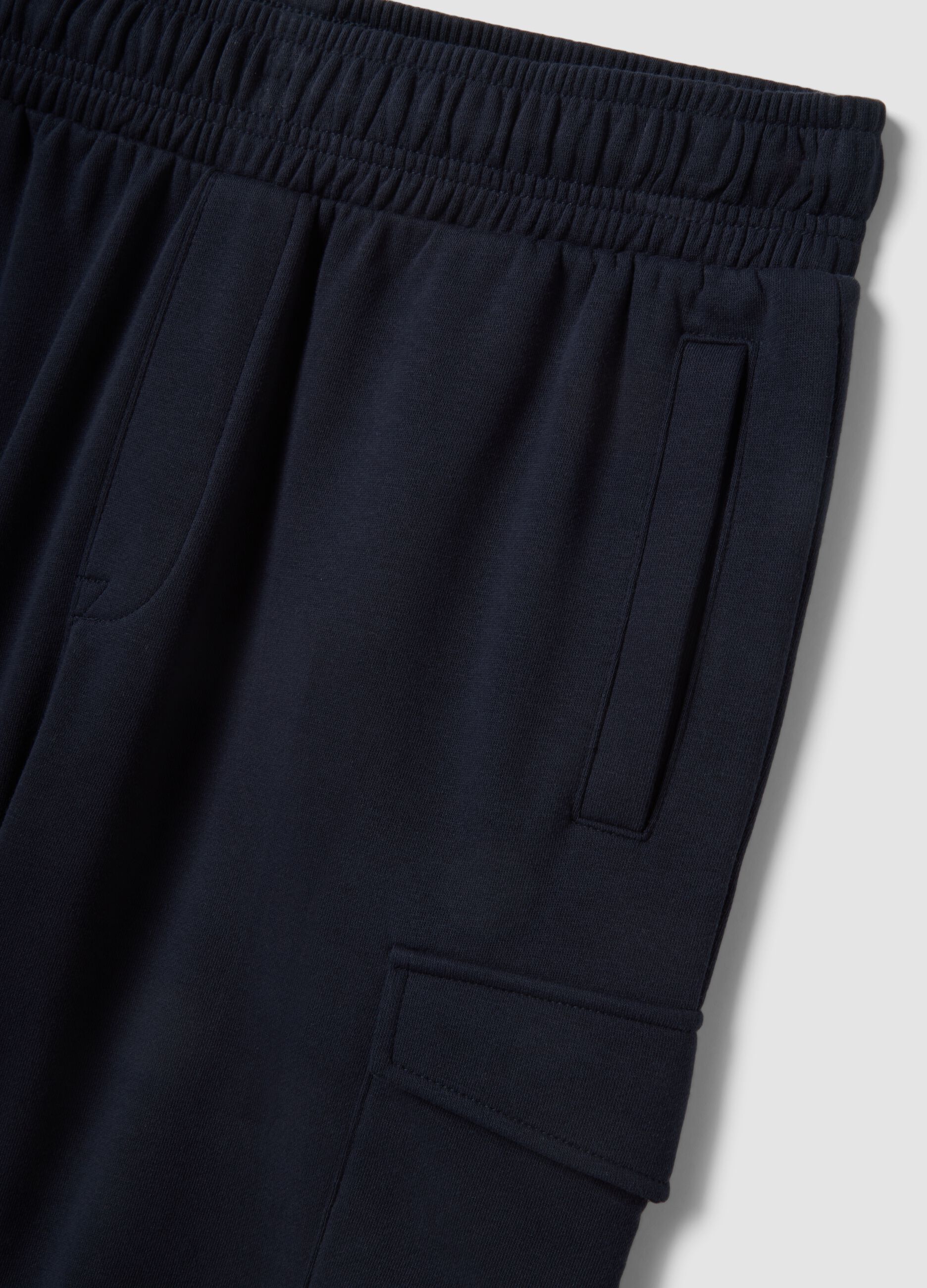Black cotton-blend cargo Bermuda shorts