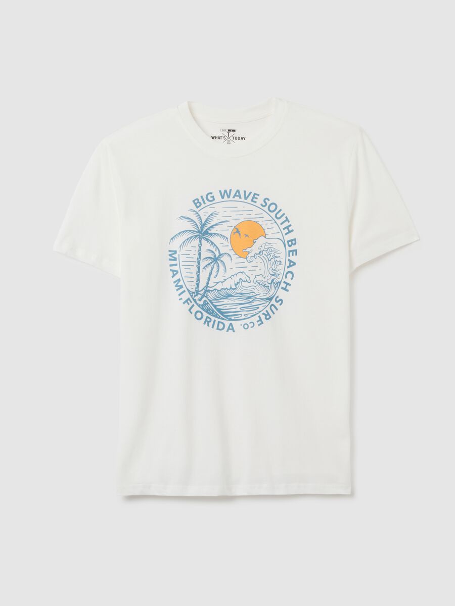 Men's white pure cotton regular fit t-shirt_0