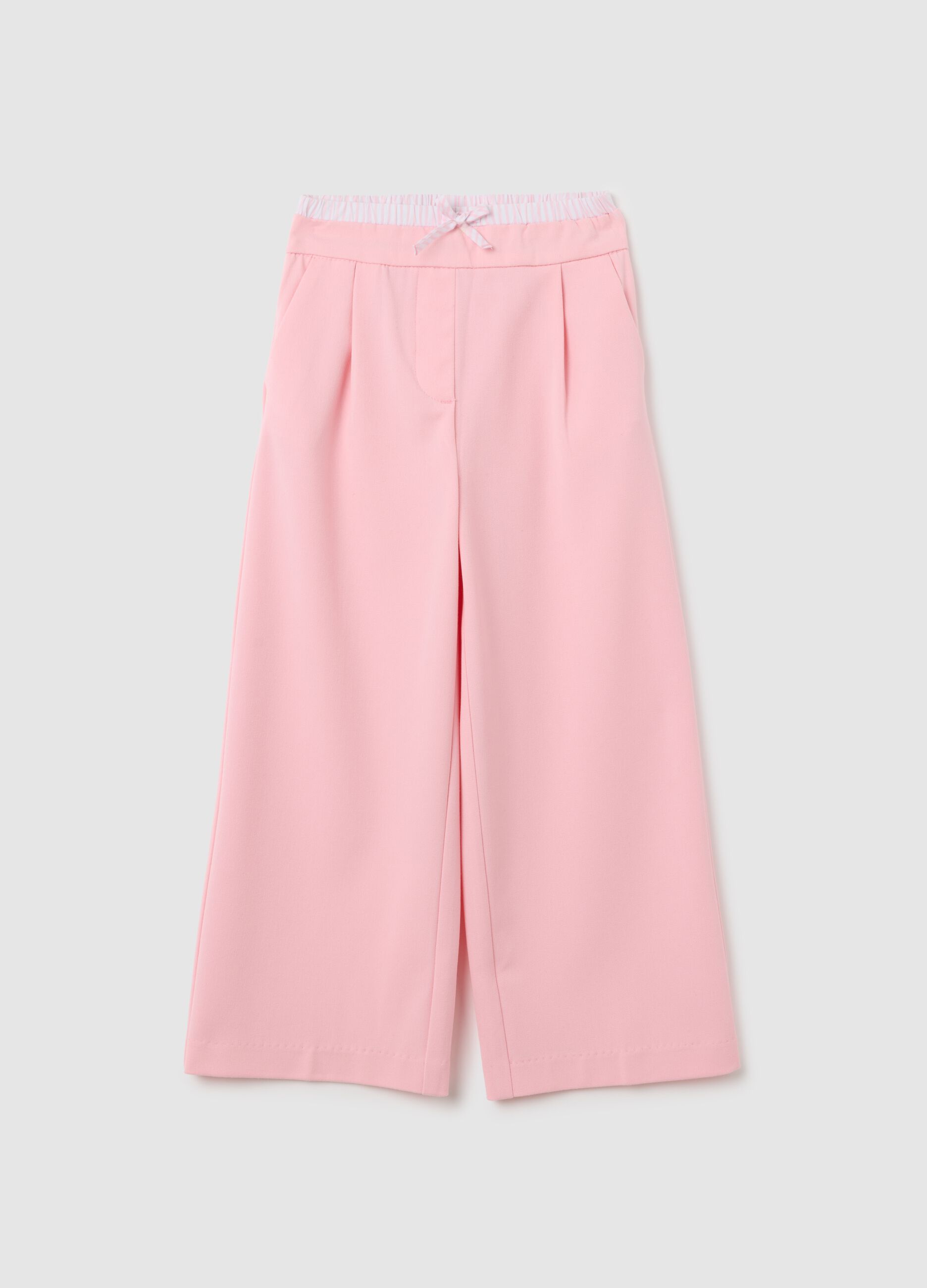 Pink girl's trousers, regular fit