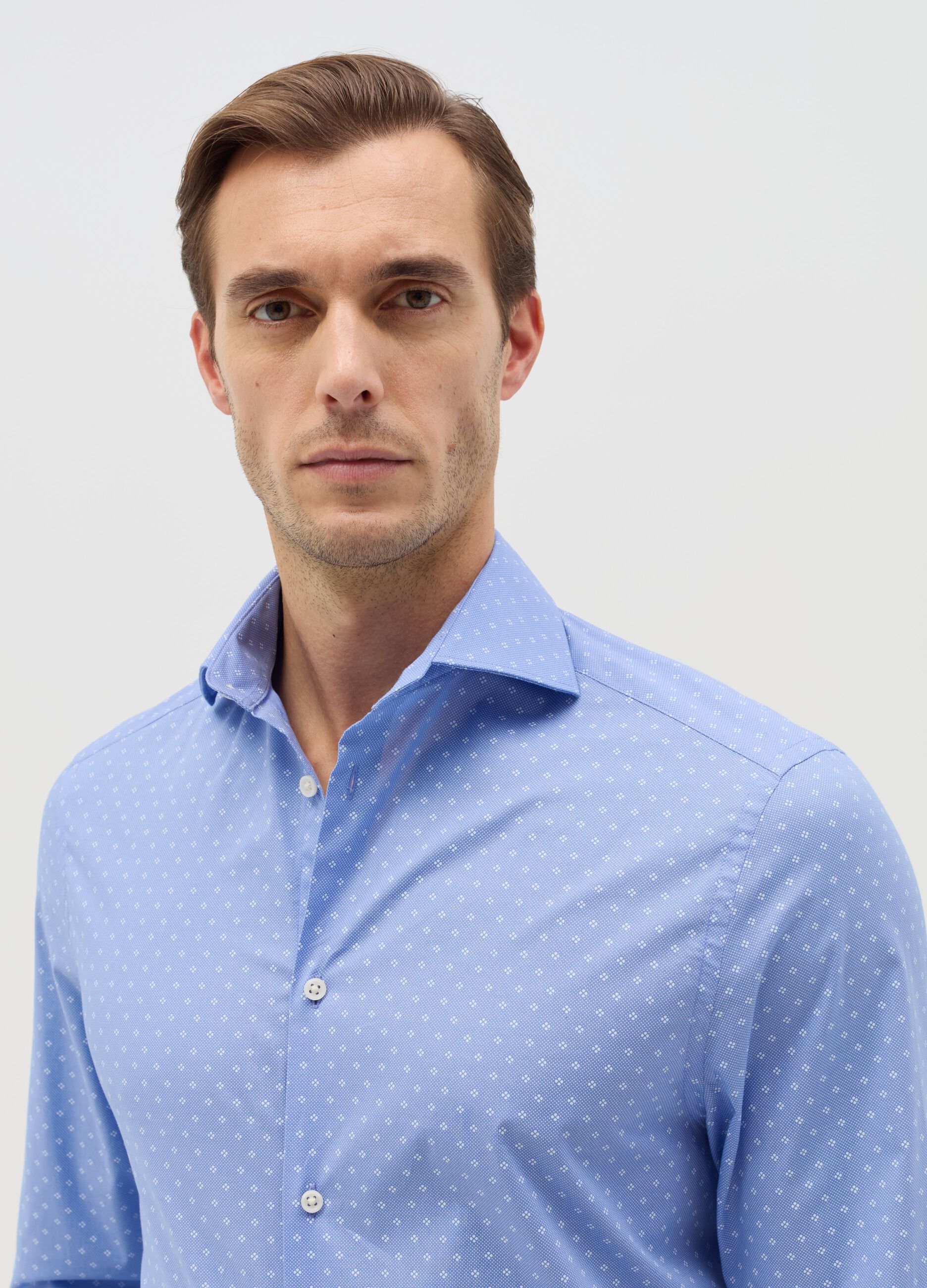 Camicia regular fit con micro fantasia