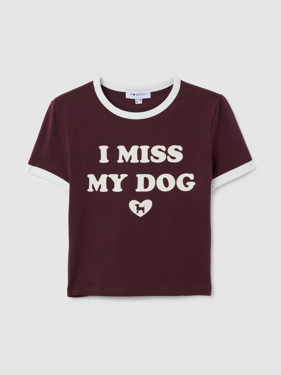 Bordeaux stretchy cotton women's T-shirt_0