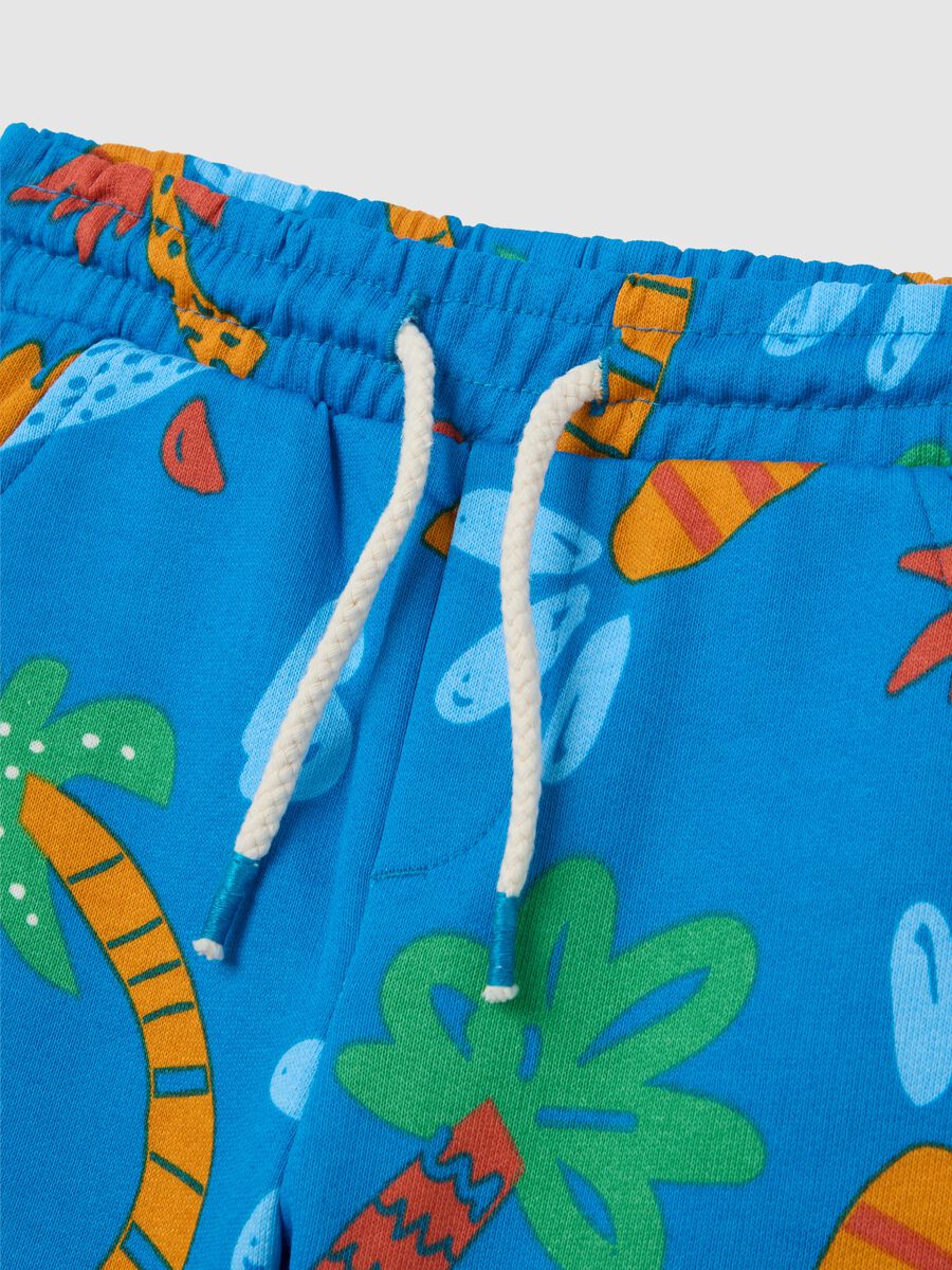 Multicolor pure cotton regular fit children's shorts with pattern_2