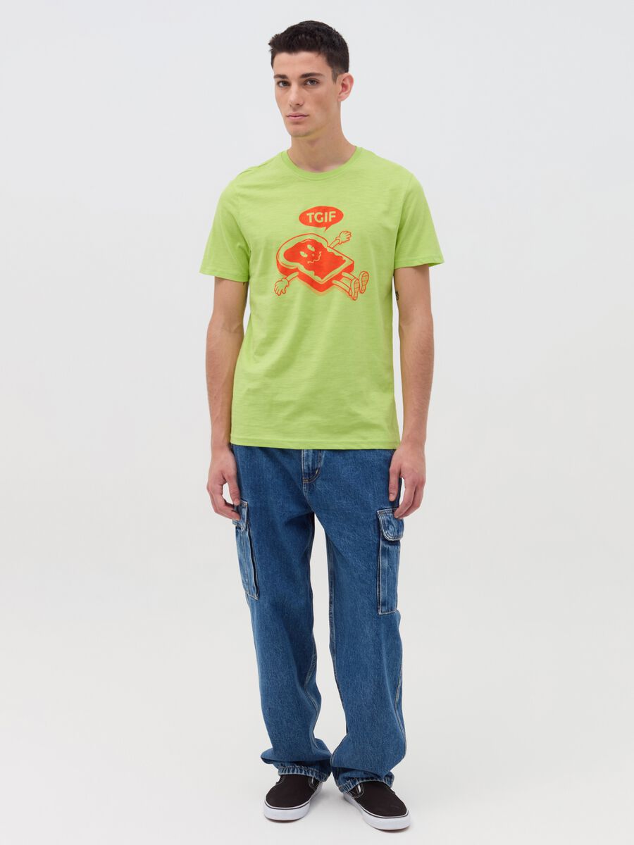 T-shirt in slub jersey "TGIF"_1