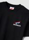 Black printed T-shirt in pure cotton, regular fit_5