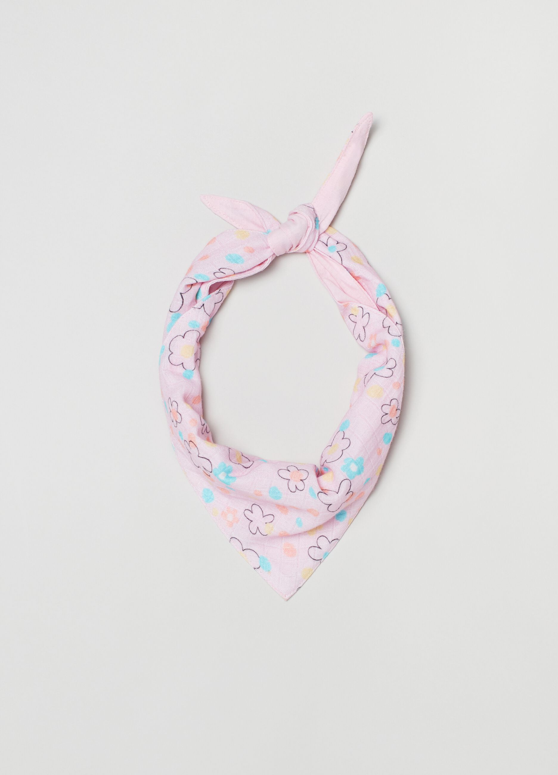 Bandana in cotone con stampa fiorellini_0