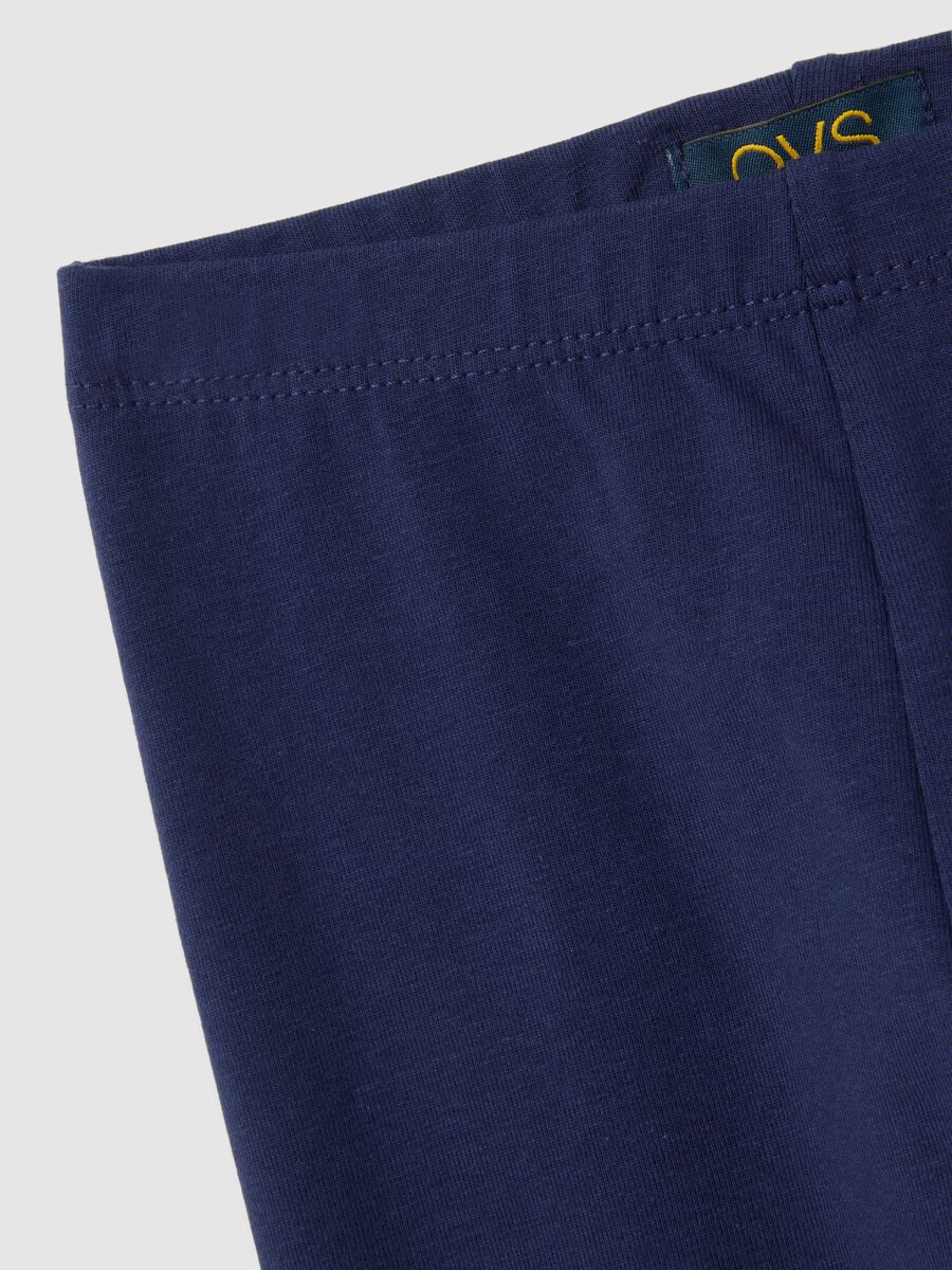 Girls' blue regular fit stretch cotton leggings_2