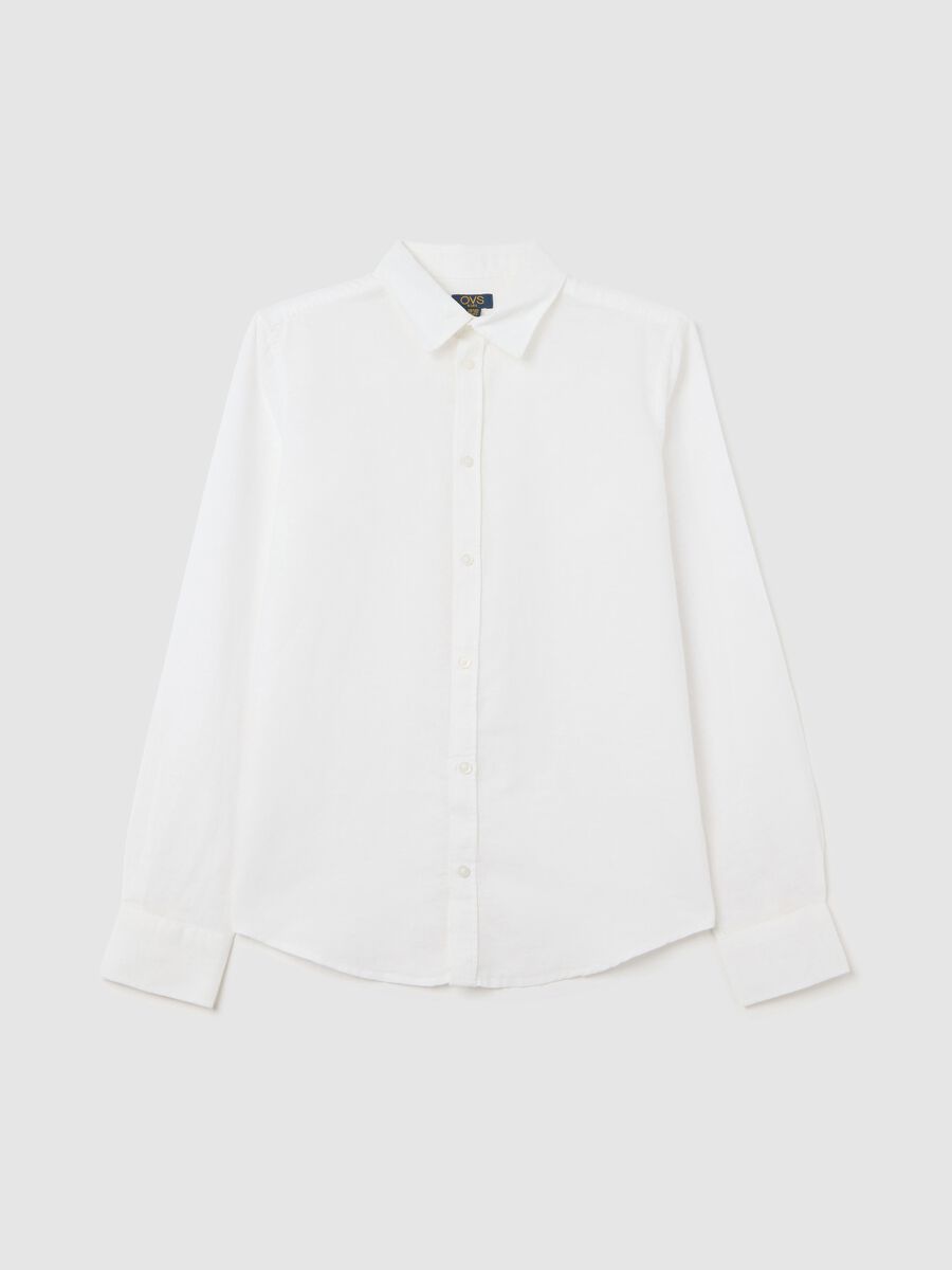 Camicia bianca in lino e cotone_3