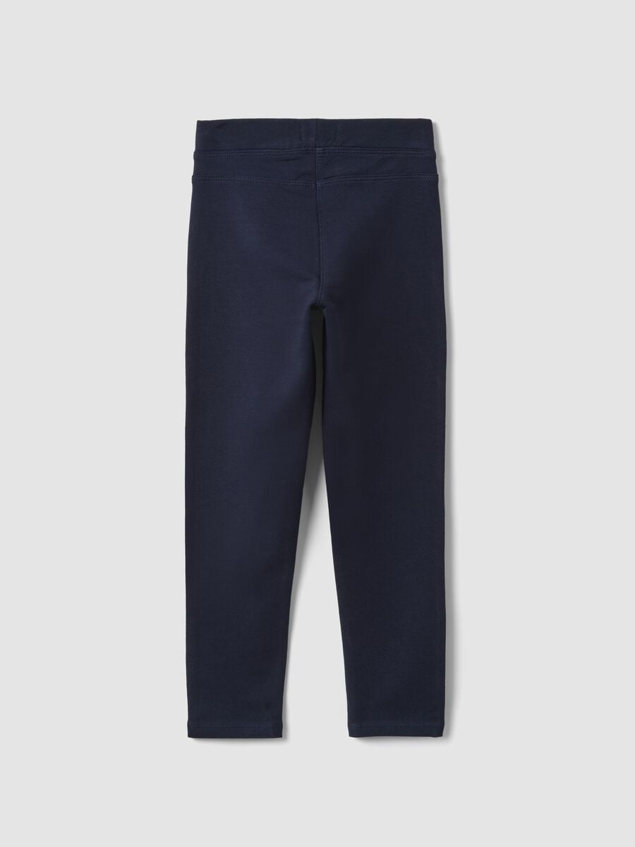 Treggings blu in cotone organico elasticizzato slim fit per bambina_1