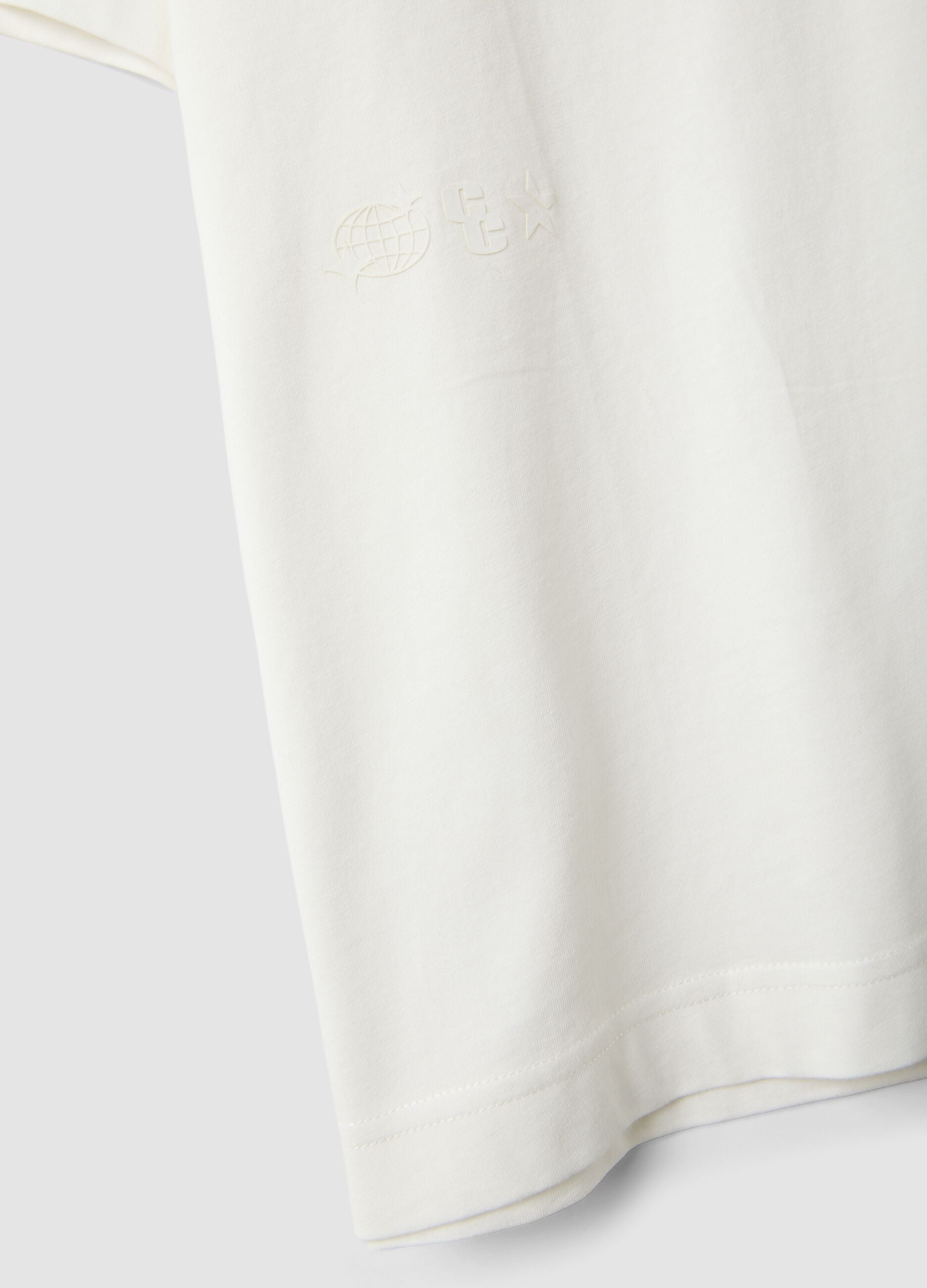 White short-sleeve T-shirt in pure cotton