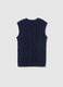 Regular Fit Blue Children's Vest with Knitted Design_1