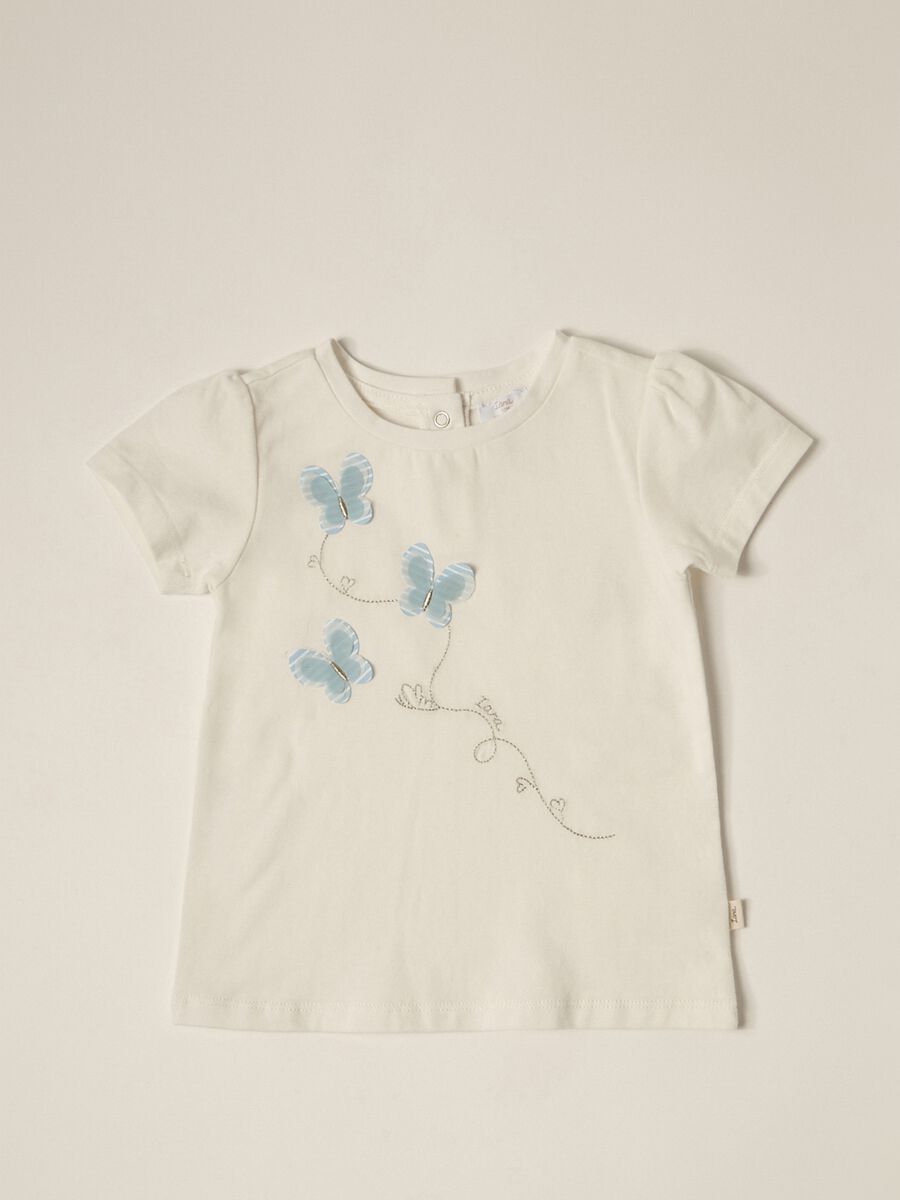 IANA newborn girl T-shirt in stretch cotton_0