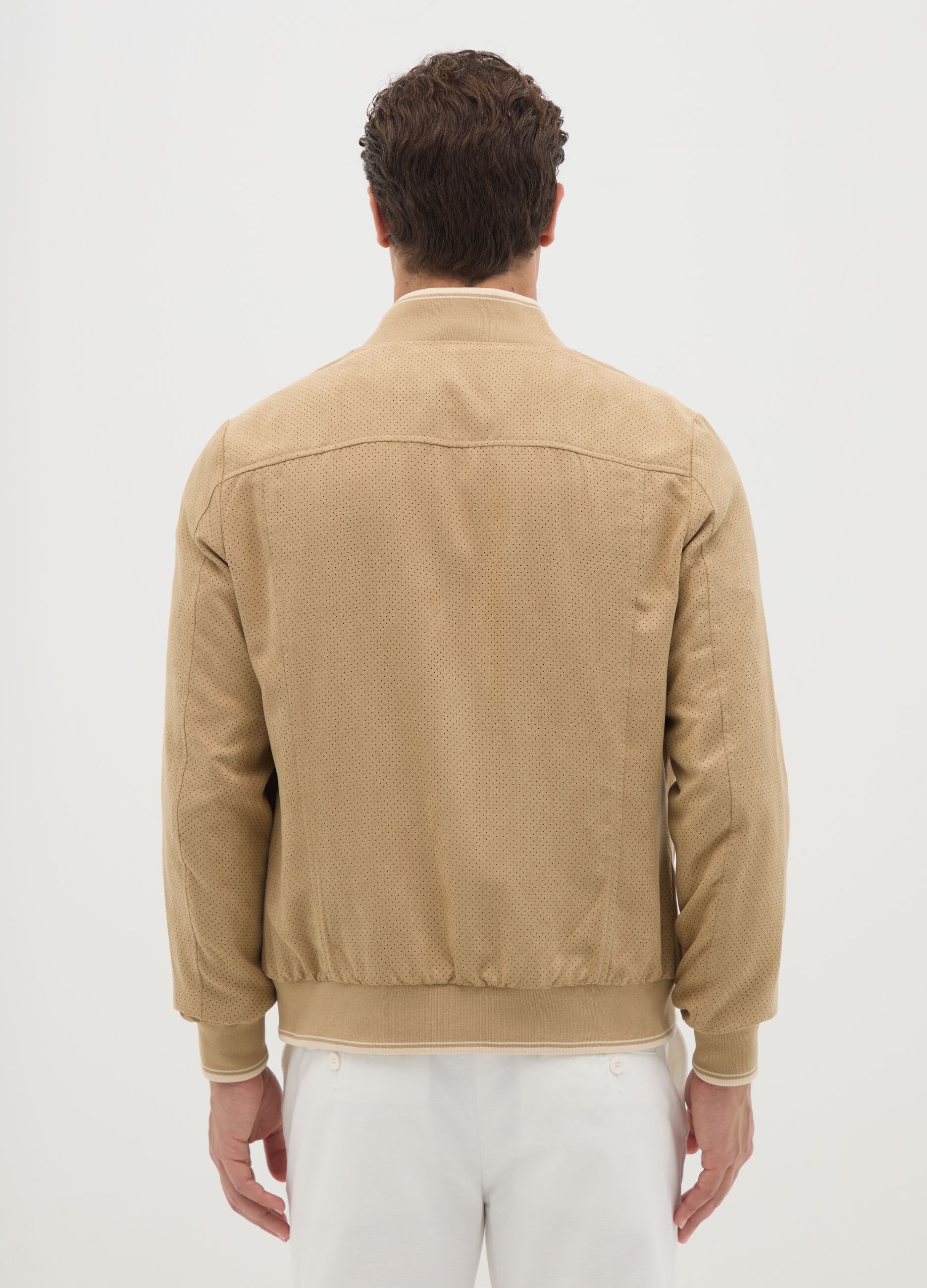 Bomber traforato beige
