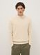 Beige crew neck sweater in pure cotton regular fit_0