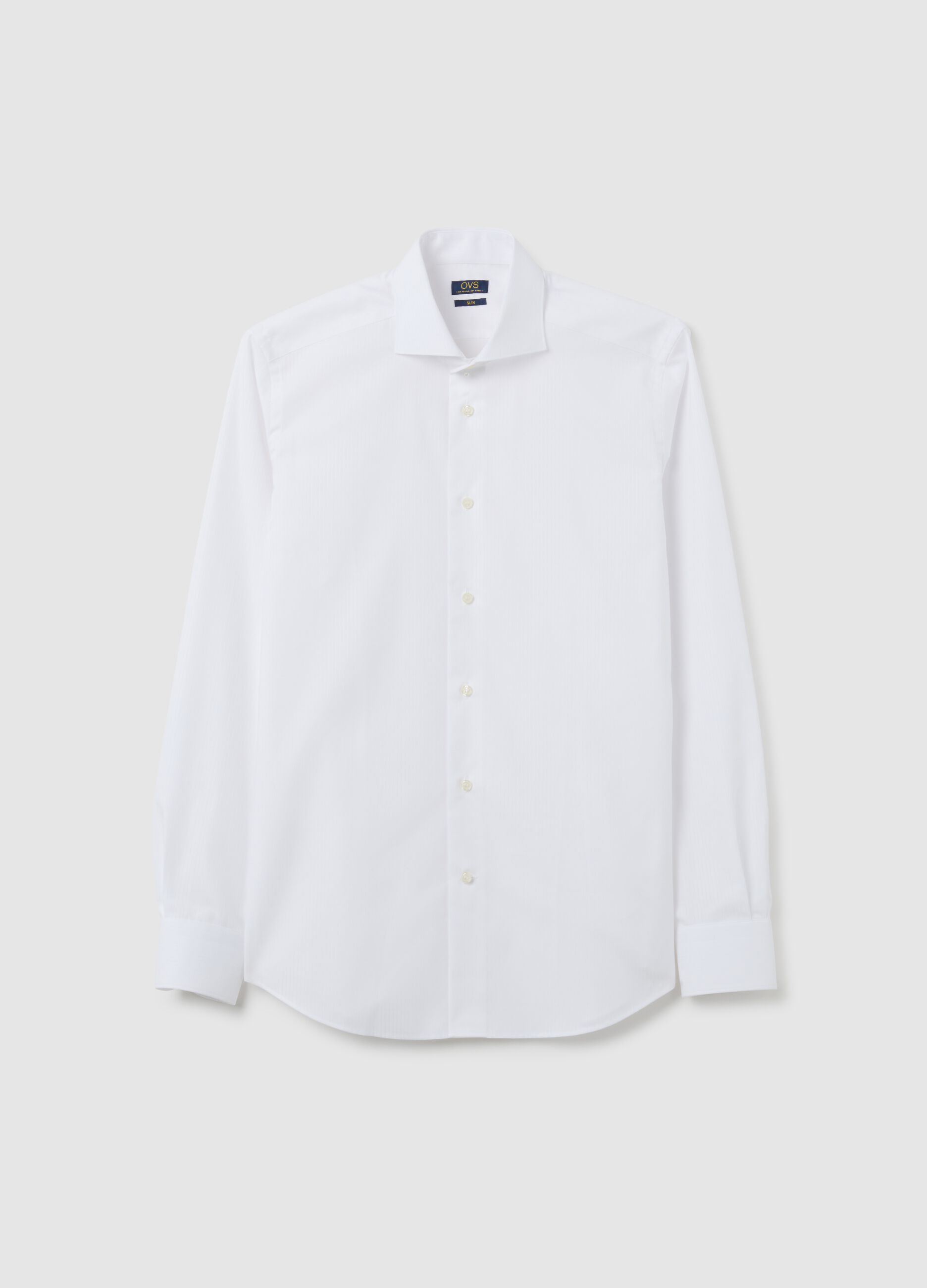 White slim fit pure cotton shirt