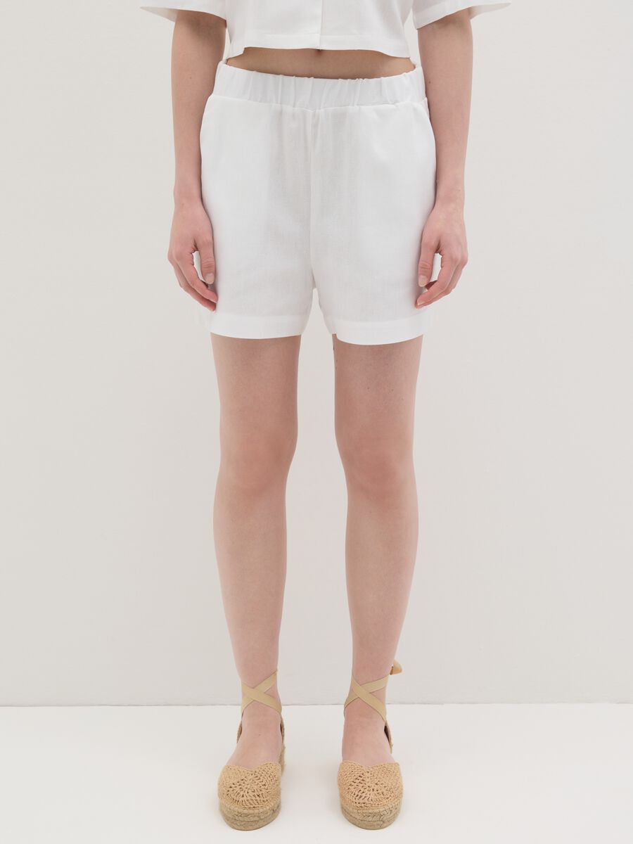 Women's white linen-blend summer suit, regular fit_1