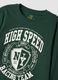 Green organic cotton T-shirt with varsity print_4