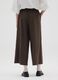 Brown wide-leg linen blend trousers_2