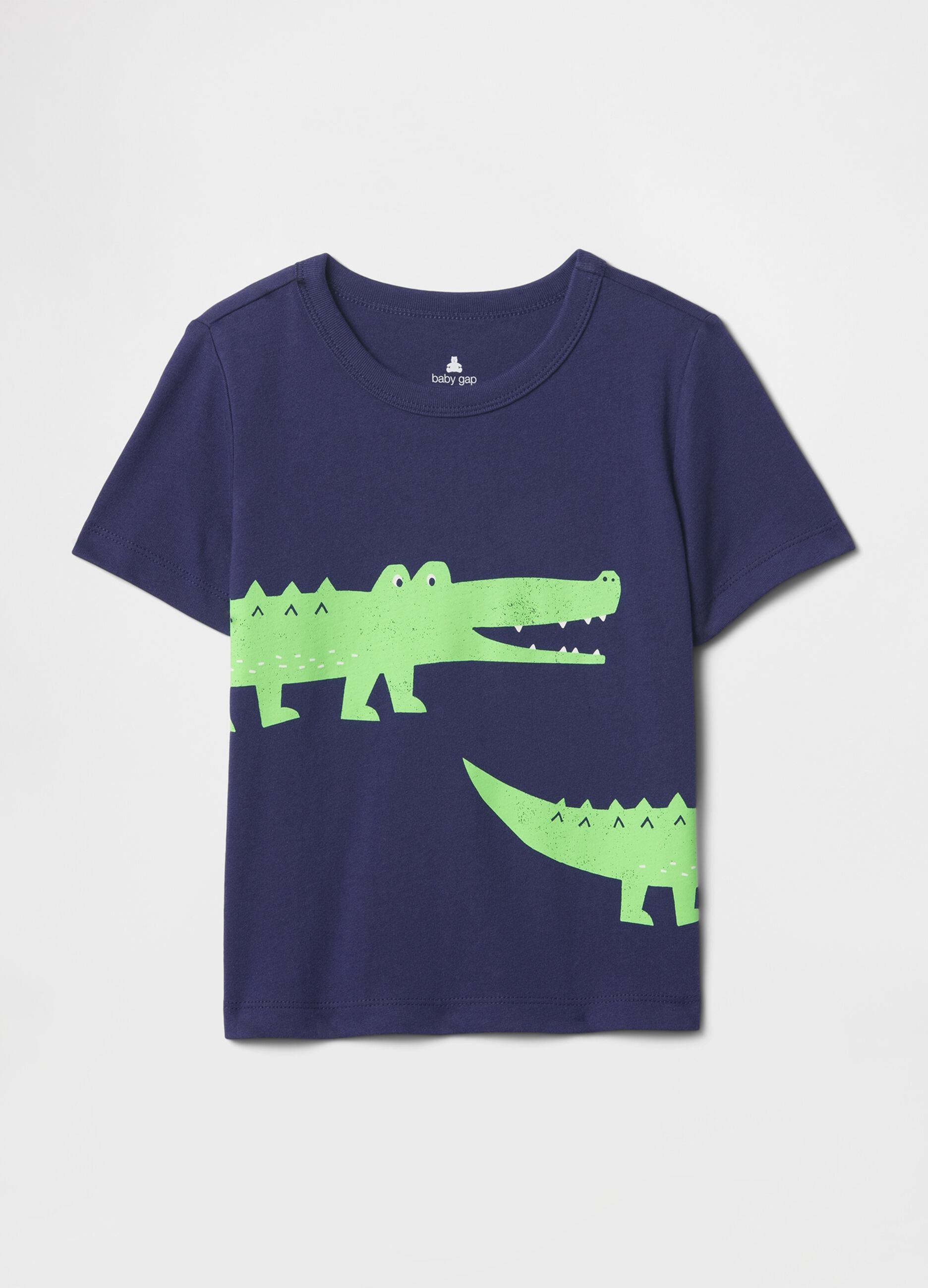 Blue T-shirt with crocodile print