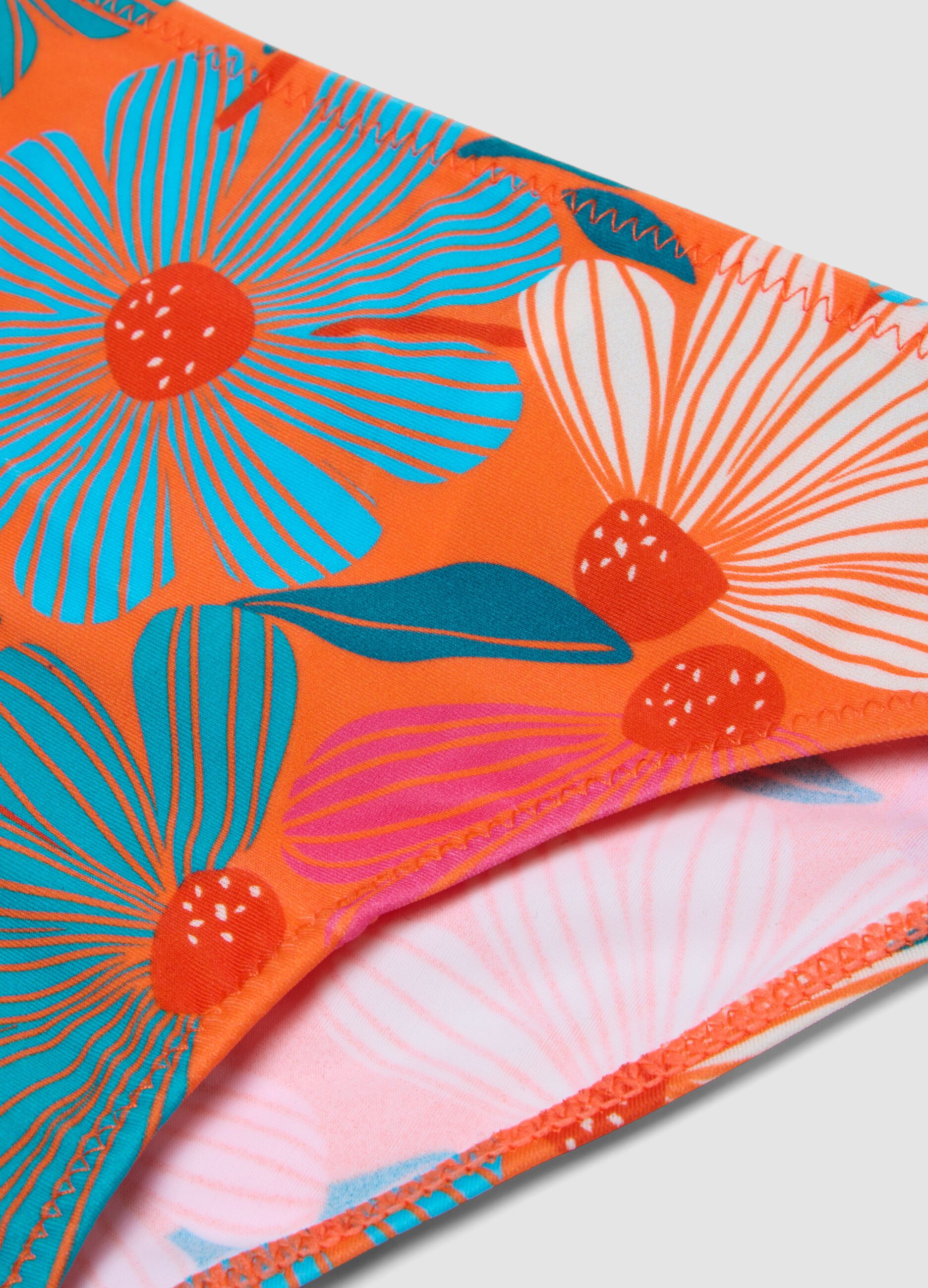 Girls&rsquo; multicolour floral print bikini