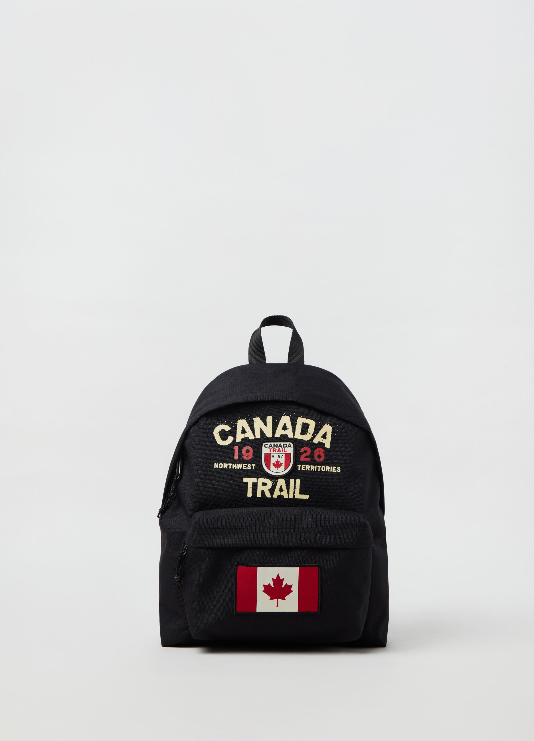 Zaino con patch e stampa Nero CANADA TRAIL da Uomo OVS