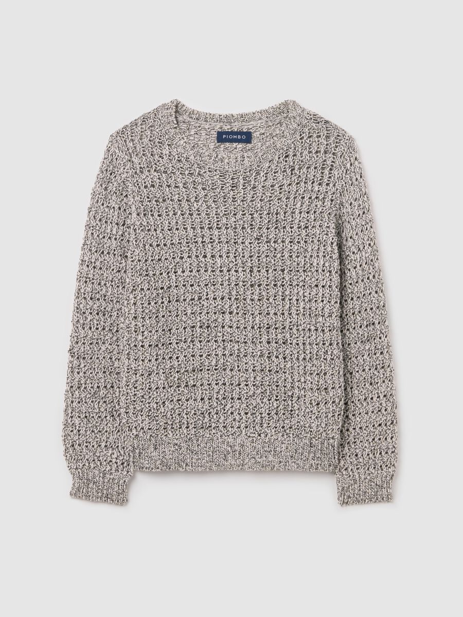 Mélange openwork pullover_4