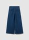 Girls' wide leg blue denim jeans_4