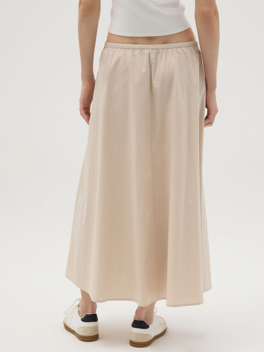 Women's Long Beige Pure Cotton Skirt_3
