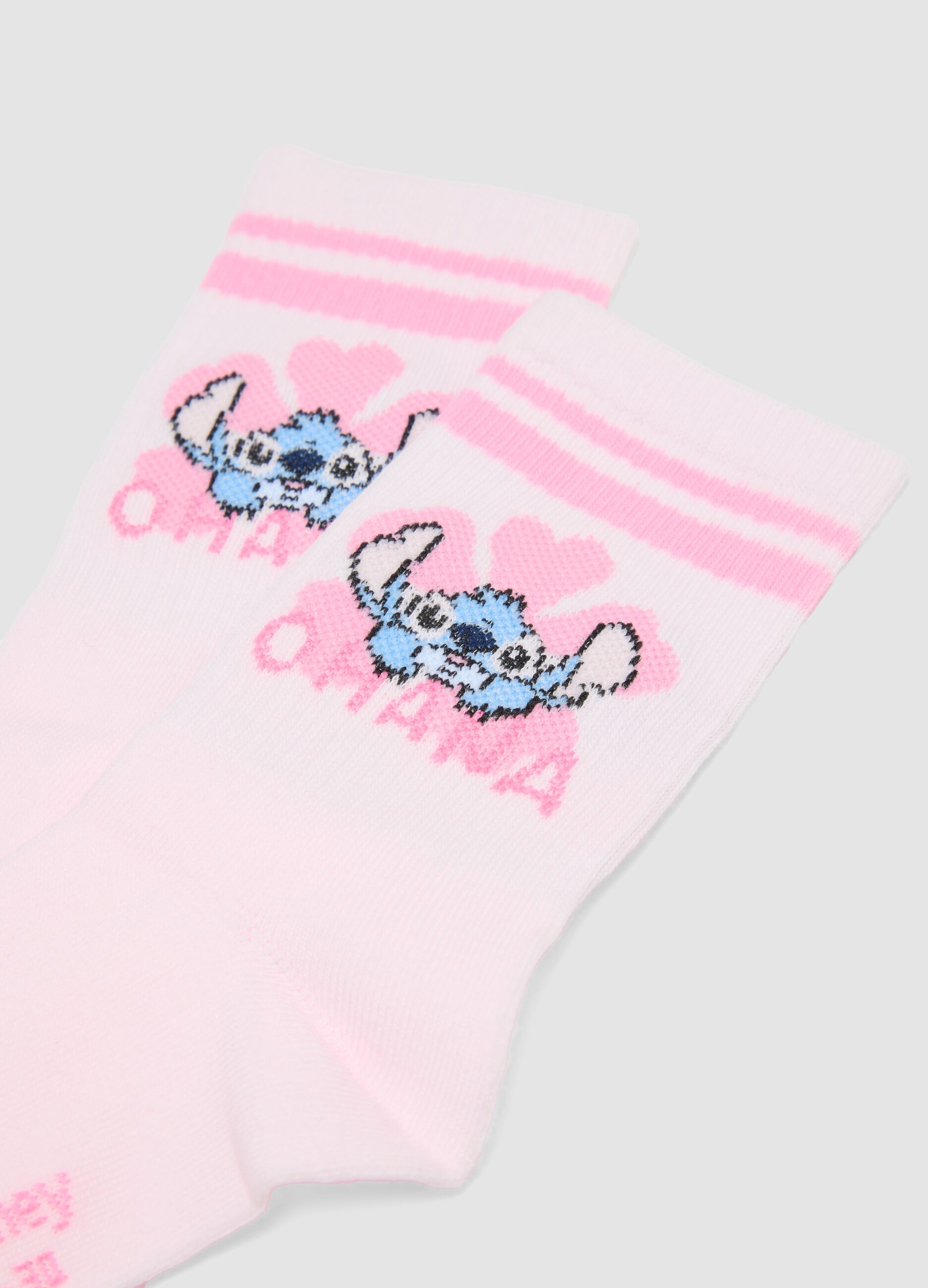 2-pack of pink organic cotton socks with character