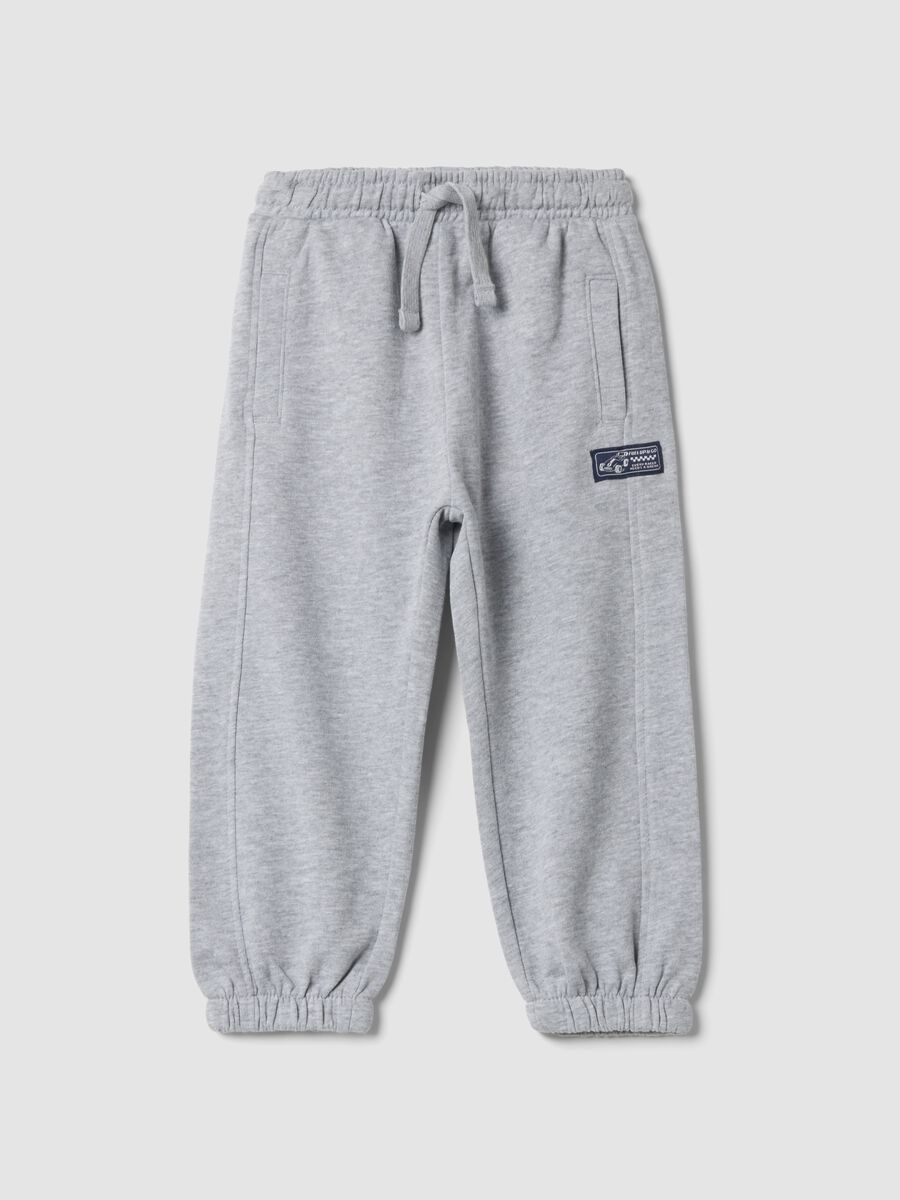 Pantaloni jogger grigi in puro cotone organico_0