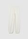 Girls' white regular fit pure cotton joggers_3