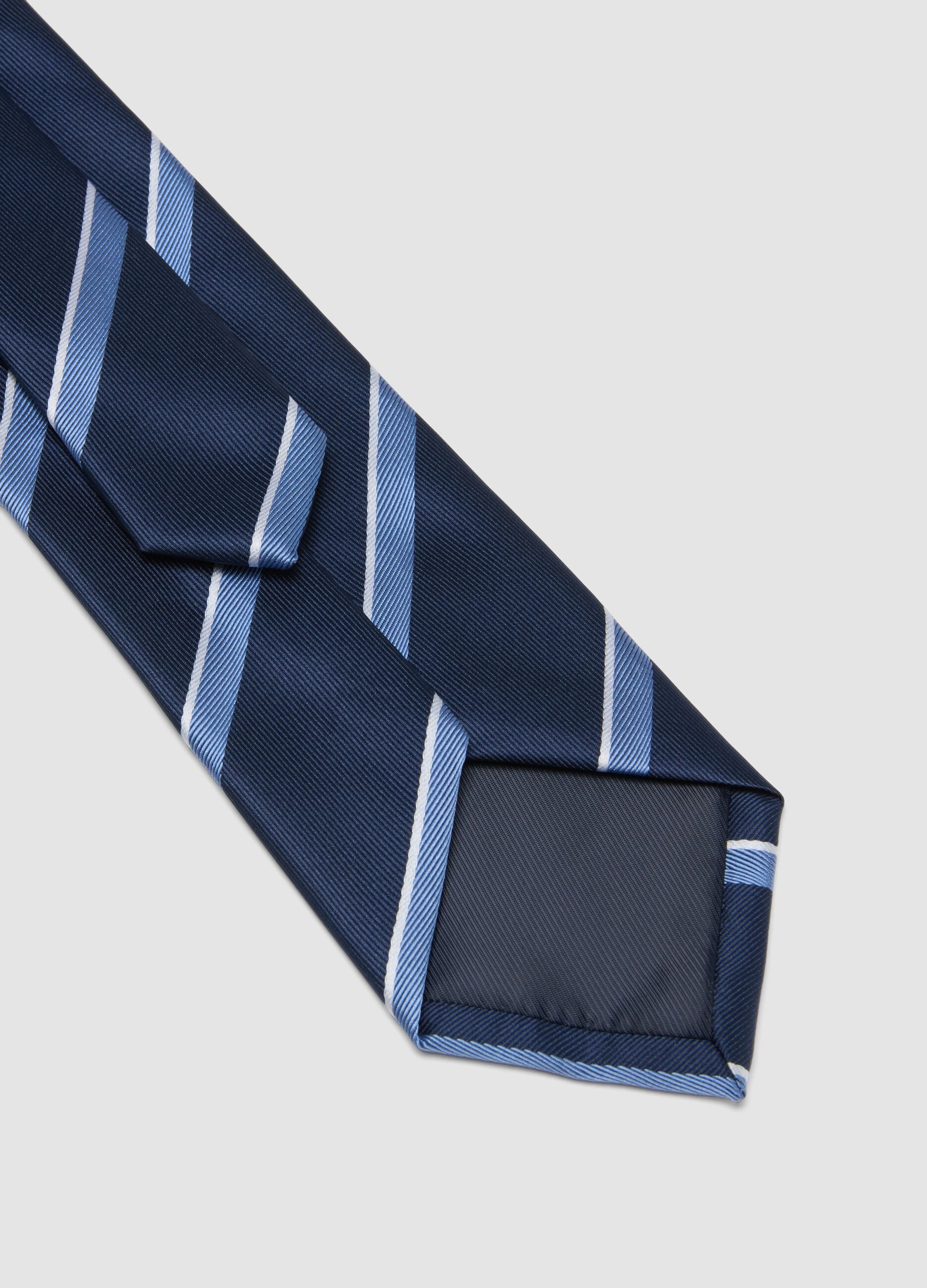 Blue Tie with Diagonal Stripes