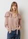 Beige Crepe Regular Fit Blouse with Ruffles_2