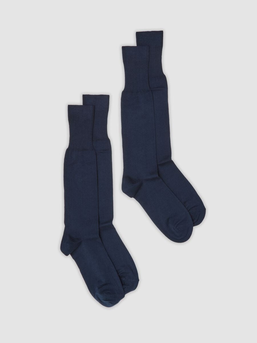 2-pack of long blue cotton and cashmere-blend socks_0